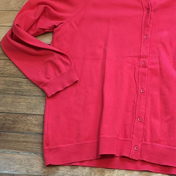 Eddie Bauer Women’s Red Long Sleeve Button Up Cardigan Sweater Size 2XL - Picture 3 of 6
